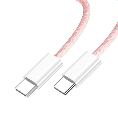 chenyang USB C Nylon geflochtenes Kabel, USB C Stecker zu Stecker 480 Mbit/s Datenübertragung PD 27W/65W schnelles Ladekabel Rosa 1.0M von chenyang