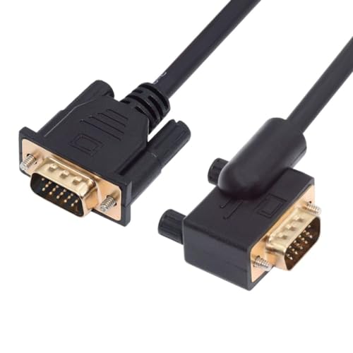 chenyang VGA Kabel, VGA SVGA D-Sub HDB15Pin Stecker auf Buchse 90 Grad links abgewinkelt Videografik Array Kabeladapter 3,28Fuß/1,0m für Monitor/Projektor/Grafik von chenyang