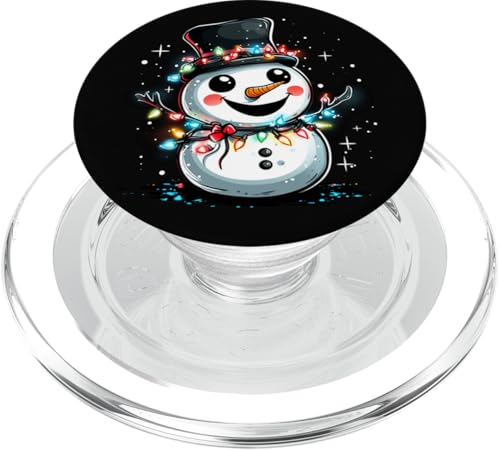 Frohe Weihnachten Familie | Schneemann mit Weihnachtslichtern PopSockets PopGrip für MagSafe von christmas Theme