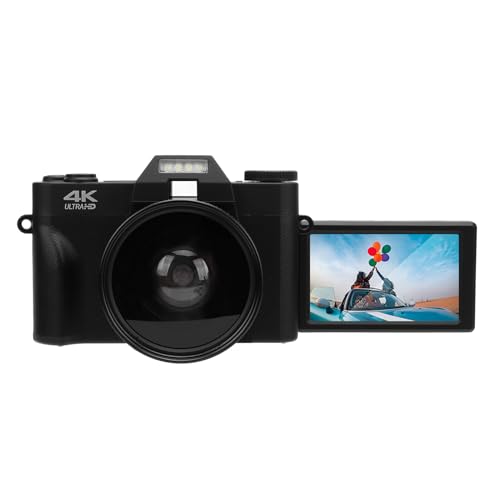 Digitalkamera, 4K 56MP 16X Zoom WiFi Digitalvideokamera mit 3 Zoll 270° IPS Rotations-Touchscreen, Reise-Webcam mit Weitwinkelobjektiv von ciciglow