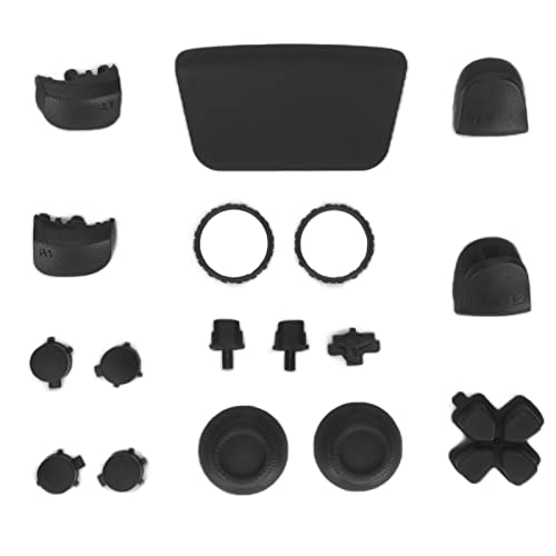 Game Controller Tasten, ABS L2 R2 Full Buttons Set Ersatz, Button Repair Kit Ersatztasten Fit für PS5 Controller(Schwarz) von ciciglow