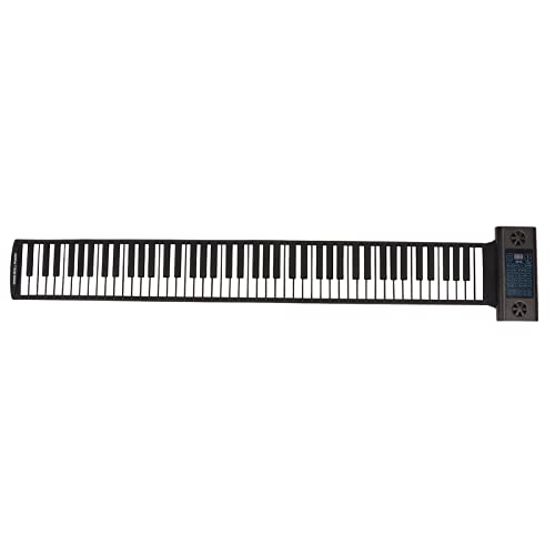 Roll-Up-Piano, 88 Tasten, Tragbares Elektronisches Keyboard, Faltbares Bluetooth-MIDI-Keyboard, Klavier für Computer, Tablets, Doppelhorn, Handrollenklavier(EU-Stecker) von ciciglow