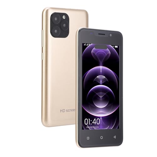 ciciglow 4,66 Zoll Smartphone, IP13 Pro Phone Dual SIM Dual Standby, Ultradünnes Handy mit Gesichtserkennung RAM 2GB ROM 32GB(Golden) von ciciglow