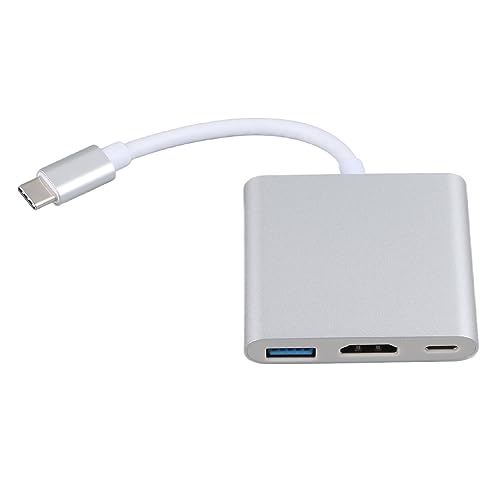 ciciglow Dockingstation aus Aluminiumlegierung, 4K-HD-5-Gbit/s-Übertragung, 60 W PD-Leistung, Hub für TV-Projektor-Computer, Plug-and-Play, Typ C auf HD, Geeignet für USB-Geräte von ciciglow