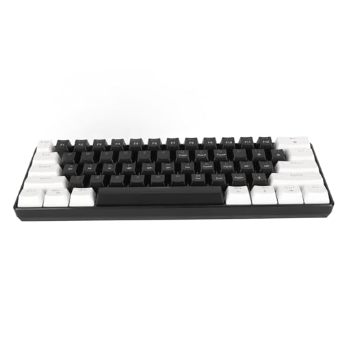 ciciglow Mechanische RGB-Tastatur mit 61 Tasten, Blauer Schalter, Kabelgebundene Gaming-Tastatur mit Cooler Beleuchtung, Kompaktes Design, Komfortables Tippen (weiß schwarz) von ciciglow