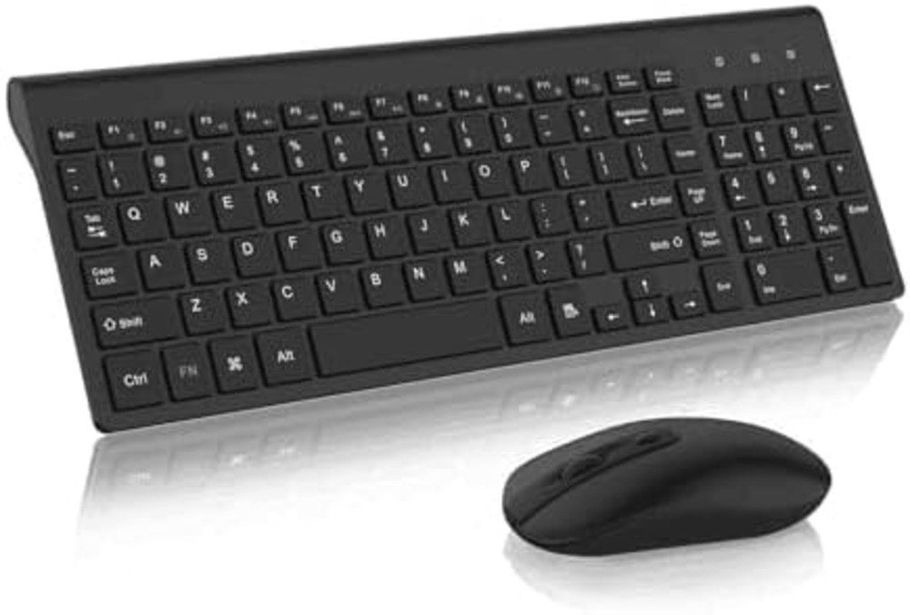 cimetech Kompaktes Vollformat-Drahtloses 2.4G Ultra-Dünnes Elegantes Design Tastatur- und Maus-Set, Scherenschalter-Drahtlos-Tastatur- und Maus-Set: Komfort und Leistung von cimetech