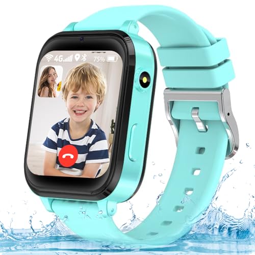 clleylise Kinder Smartwatch, 4G Smartwatch Kinder mit GPS und Telefon, Armbanduhr Kinder Junge, Smart Watch Kinder, Kinderuhr mit Voice Chat/HD-Videoanruf/SOS/Wasserdicht/Spiel/Wecker von clleylise