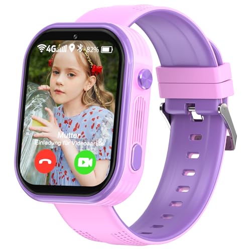 clleylise Smartwatch Kinder, Newly Upgraded Smartwatch Kinder mit GPS, Telefon, Videoanruf, Voice Chat, SOS, Schulmodus, Schrittzähler, Wecker, Kinderuhr für Mädchen und Jungen 4-18 Jahren von clleylise