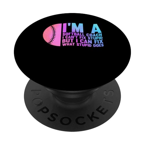 I'm a softballcoach I can't fix dumm sport PopSockets mit austauschbarem PopGrip von coach girl & play softball Gift