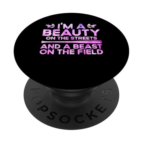 Ich bin eine Schönheit auf den Straßen und ein Biest auf dem Feldsport PopSockets mit austauschbarem PopGrip von coach girl & play softball Gift