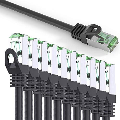 conecto CC50437 Patchkabel Cat6 (FTP) Netzwerkkabel, Ethernetkabel, 25,0m schwarz (10er Set + 1x gratis!) von conecto