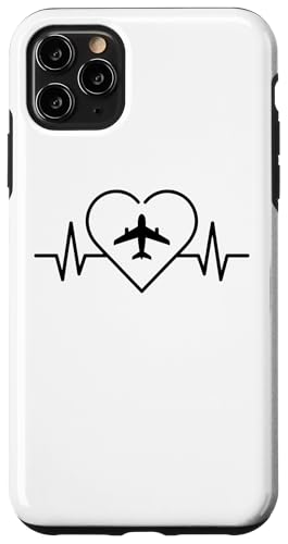 Hülle für iPhone 11 Pro Max Lustiges Flugzeug EKG Flugzeug Pilot Herzschlag Pulsfrequenz von cool ECG Aviation Aircraft Lover For Men