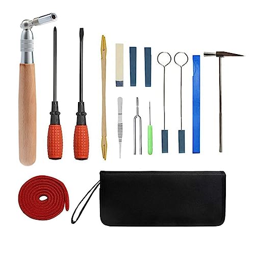 16-teiliges professionelles Klavier-Stimmset, Stimmgerät, Werkzeug-Set, Holzgriff, fester Stimmschlüssel mit Tasche von coserori