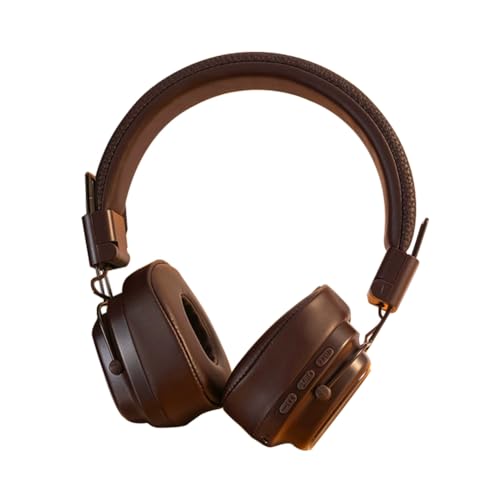 coserori Retro Headset Bluetooth Headset Kabellos für Studenten Straßenfotografie Laufen Sport Kopfhörer Retro 2 Braun von coserori