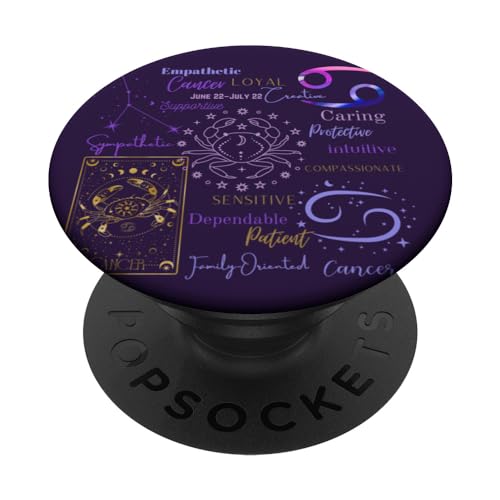 Astrologie Horoskop Sternbild Krebs Sternzeichen PopSockets mit austauschbarem PopGrip von cranberrysky retro