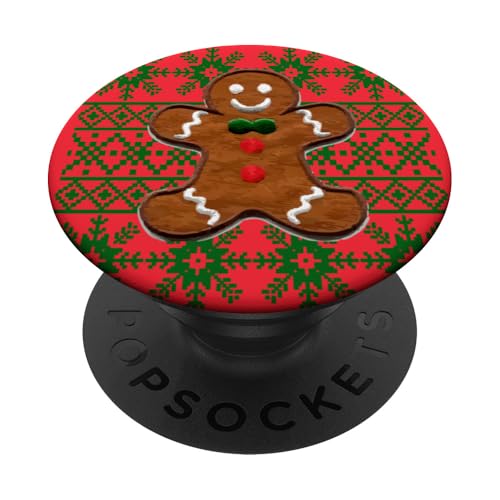 Funny Christmas Let's Get Baked Baker Lebkuchenmann PopSockets Klebender PopGrip von cranberrysky retro