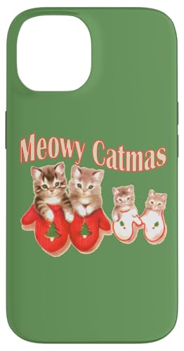 Hülle für iPhone 14 Lustiger Retro-Katzenliebhaber Merry Catmas Meowy Christmas von cranberrysky retro