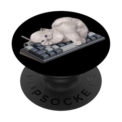 Lustige, niedliche Haustier-Katzenliebhaber-Tastaturhose für Katzen PopSockets Klebender PopGrip von cranberrysky retro