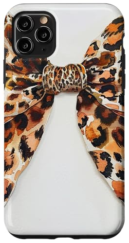 Hülle für iPhone 11 Pro Max Schleife in Aquarell || Ästhetische Geparden-Leopardenmuster Schleife von cute cheetah print, leopard skin pattern theme