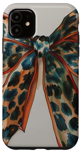 Hülle für iPhone 11 Schleife in Aquarell || Ästhetische Geparden-Leopardenmuster Schleife von cute cheetah print, leopard skin pattern theme