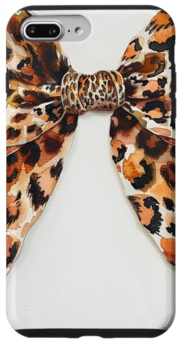 Hülle für iPhone 7 Plus/8 Plus Schleife in Aquarell || Ästhetische Geparden-Leopardenmuster Schleife von cute cheetah print, leopard skin pattern theme