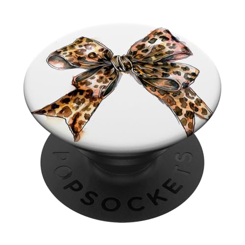 Schleife in Aquarell || Ästhetische Geparden-Leopardenmuster Schleife PopSockets mit austauschbarem PopGrip von cute cheetah print, leopard skin pattern theme