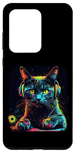Hülle für Galaxy S20 Ultra Coole regenbogenfarbene Katze DJ mit Kopfhörern, Hochformat von cute designs co.