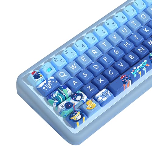 Pinguine und Winter-Thema-Tastenkappen, 158 Tasten, PBT-Tastenkappen-Set von MDA ist geeignet für 61/87/104/108 Cherry MX Switch und andere mechanische Tastaturen von daixiahu