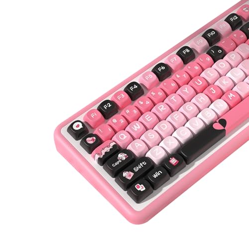 daixiahu Herzfrequenz-Tastenkappen, 145 Tasten, PBT-Tastenkappen, MCA-Tastenkappen-Set ist geeignet für 61/87/104/108 Cherry MX Switch und andere mechanische Tastaturen von daixiahu