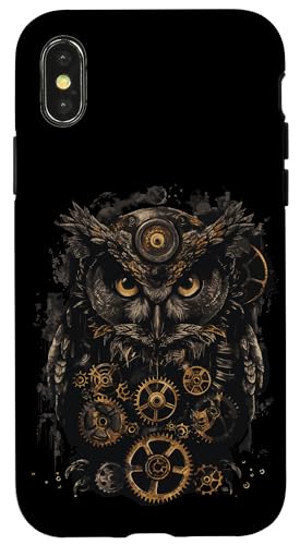 Hülle für iPhone X/XS Steampunk Eule von dark owl love