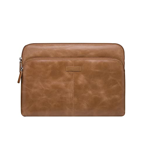 dbramante1928 - Skagen Pro+ Laptophülle - Kompatibel für MacBook Pro Laptop 14" - Laptop-Hülle - Sleeve Laptop Tasche - Außentasche & Reißverschluss - Hochwertigem Leder - Tan 2nd von dbramante1928