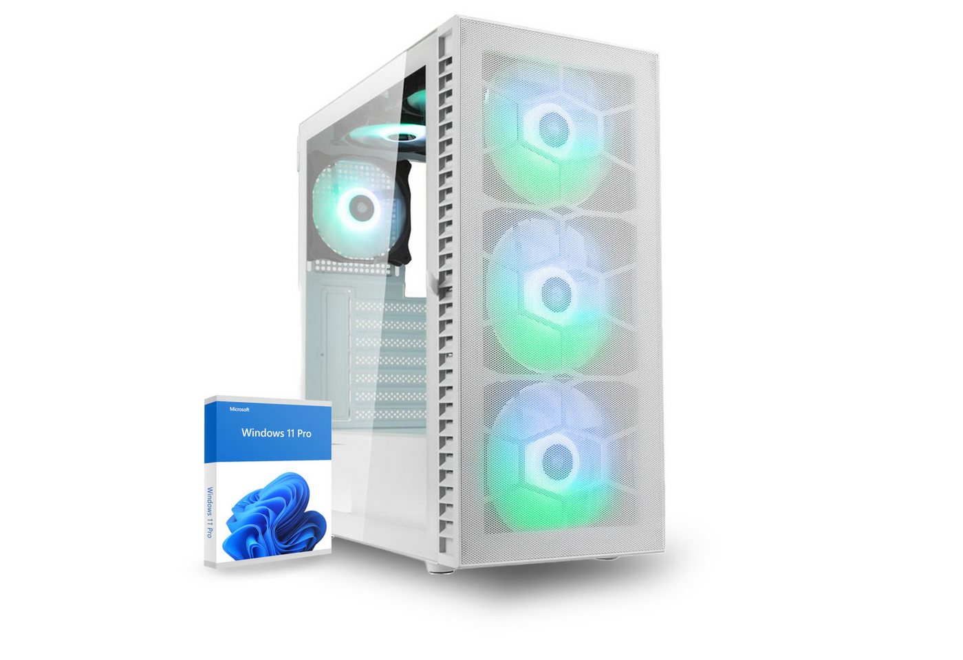 dcl24.de Observatory White Gaming-PC (Intel Core i5 12400, GeForce RTX 3050, 16 GB RAM, 500 GB SSD, Luftkühler, Windows 11 Pro, WLAN) von dcl24.de