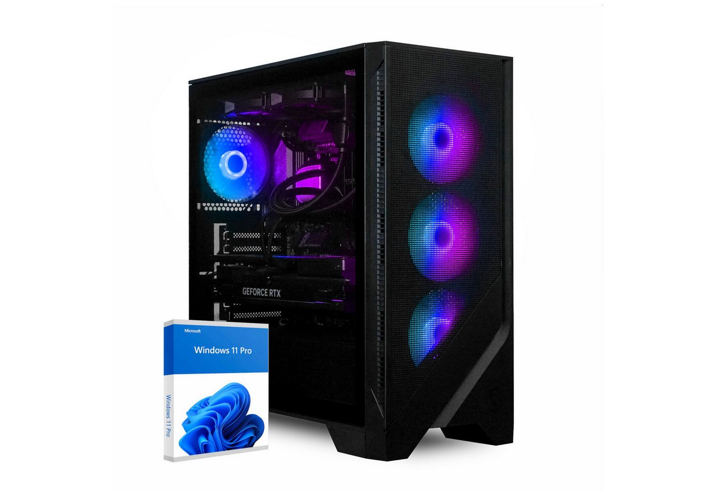 dcl24.de RGB Gaming-PC (AMD, GeForce RTX 4070 Super, 32 GB RAM, 1000 GB SSD, Wasserkühlung, Windows 11 Pro, WLAN) von dcl24.de