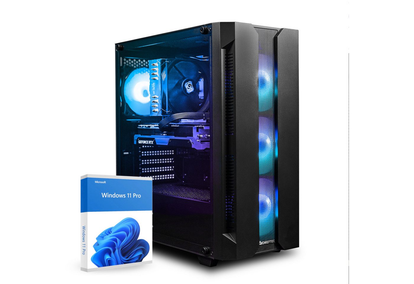 dcl24.de RGB Gaming-PC (AMD Ryzen 7 9700X, GeForce RTX 4070, 32 GB RAM, 1000 GB SSD, Luftkühler, Windows 11 Pro, WLAN) von dcl24.de