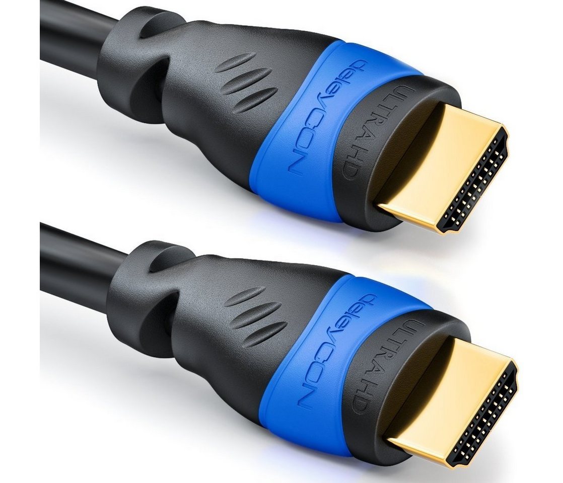 deleyCON 0,5m HDMI Kabel 2.0 / 1.4 Ethernet 4K 3D HDR FULL HD LED LCD TV HDMI-Kabel von deleyCON