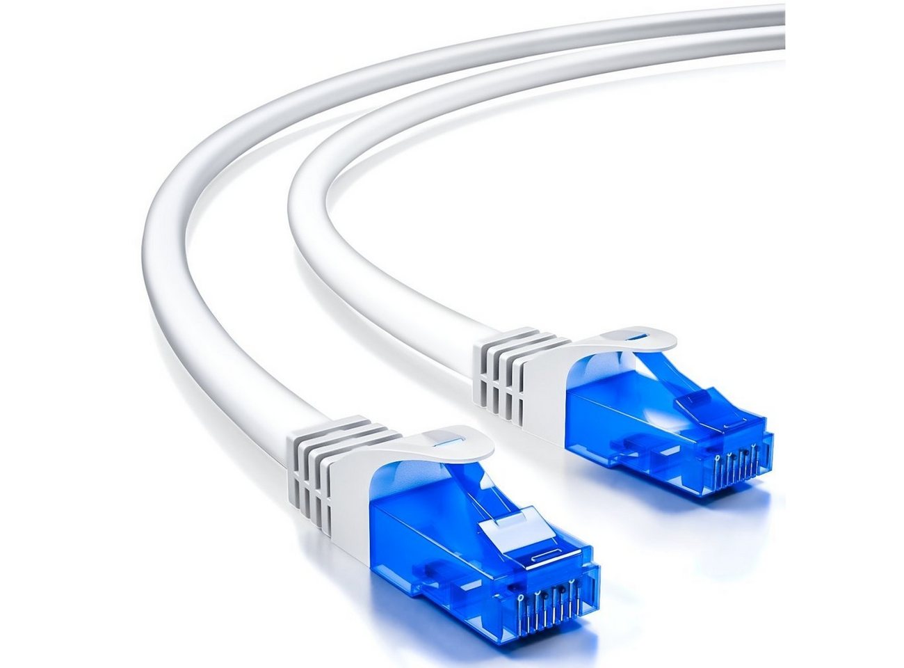 deleyCON deleyCON 15m CAT6 Patchkabel Netzwerkkabel Ethernet LAN DSL Kabel Weiß LAN-Kabel von deleyCON