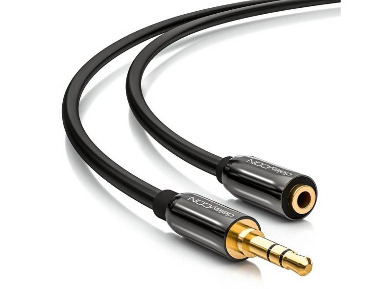 deleyCON deleyCON 1m HQ Stereo Audio Klinken Kabel / 3,5mm Stecker zu Buchse Audio-Kabel von deleyCON