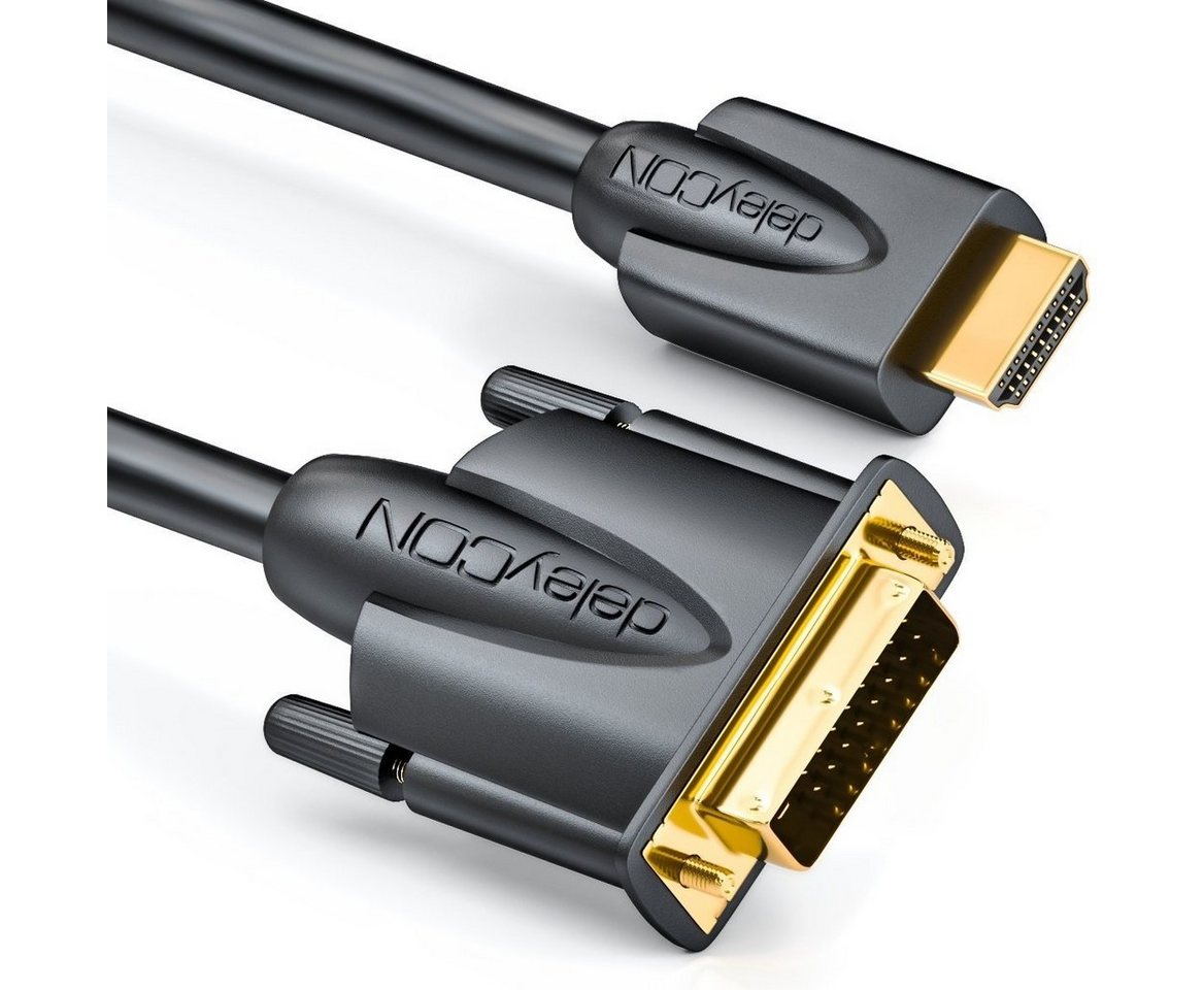 deleyCON deleyCON 5m HDMI zu DVI Kabel 24+1 1080p FULL HD 1920x1080 HDMI-Kabel von deleyCON