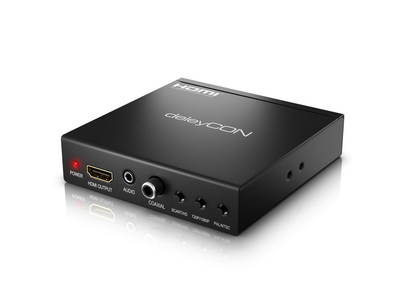 deleyCON deleyCON SCART zu HDMI Konverter mit Audio Extractor SCART + HDMI Audio- & Video-Adapter von deleyCON