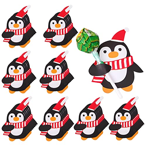 Lollipop karte für papier | 50PCS Weihnachten Candy Paket Karte Für Lutscher | Geschenke Karten Mit Weihnachtsmann/Pinguin Grußkarten Süßigkeiten Halter Karten Für Kinder Klassenzimmer Austausch von delr