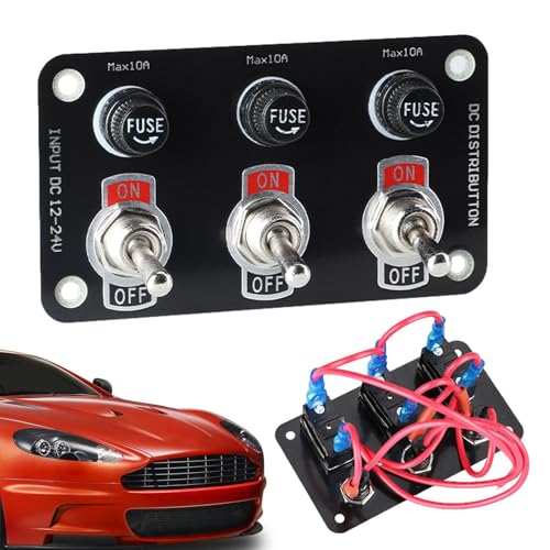 demaxiyad Multi-Panel, Rocker Toggle Panel | Wasserdicht 12 V/24 V Rocker Toggle Panel | Automobilersatz, Rennwagen Start Stopp mit 10A -Sicherung für Fahrzeug von demaxiyad