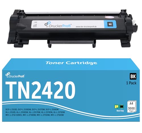 der DruckerProfi TN 2420 Kompatibel für Brother TN 2420 Toner schwarz HL-L2310D/-L2350DW/-L2370DN/-L2375DW/DCP-L2510D/-L2530DW/-L2550DN/MFC-L2710DN/-L2710DW/-L2730DW/ -L2750DW von der DruckerProfi