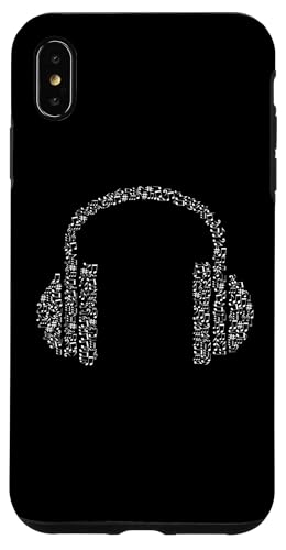 Hülle für iPhone XS Max Kopfhörer Music Notes Graphics DJ T-Shirt, Weiß von designsanddesigns