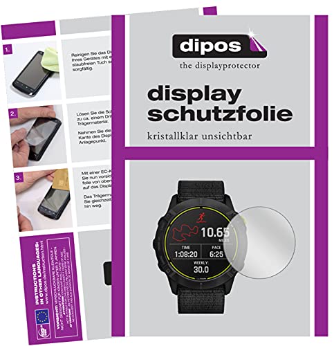 dipos I 2X Schutzfolie klar kompatibel mit Garmin Enduro Smartwatch Folie Displayschutzfolie von dipos