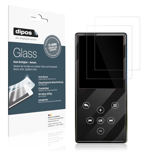 dipos I 2x Displayschutz 9H klar kompatibel mit Gueray Q9 MP3-Player Schutzfolie Anti-Shock Folie von dipos