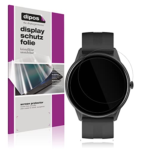 dipos I 6X Schutzfolie klar kompatibel mit Lytimes 1,3 Zoll Smartwatch Folie Displayschutzfolie (bewusst kleiner als das Glas, da dieses gewölbt ist) von dipos