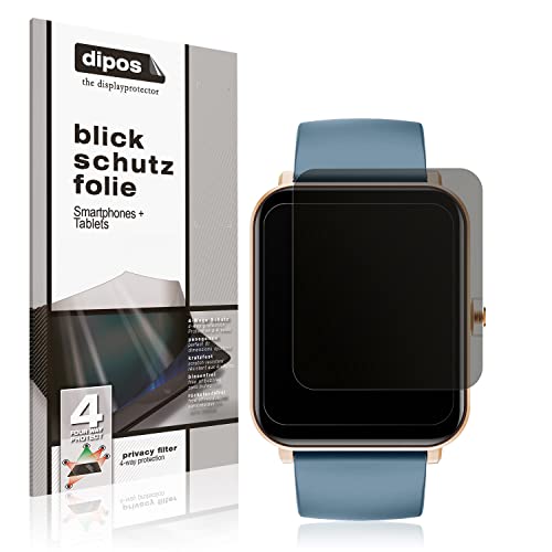 dipos I Blickschutzfolie kompatibel mit Huakua G50 Smartwatch Display-Schutzfolie matt mit 4-Wege Sichtschutz-Effekt (bewusst kleiner als das Glas, da dieses gewölbt ist) von dipos