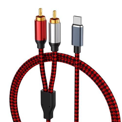 divuukyi USB C auf 2RCA Soundkabel, USB Typ C auf 2 RCA Stecker, Y-Splitter-Adapter, Stereo-Kabel für Telefon, Tablet, Heimkino von divuukyi