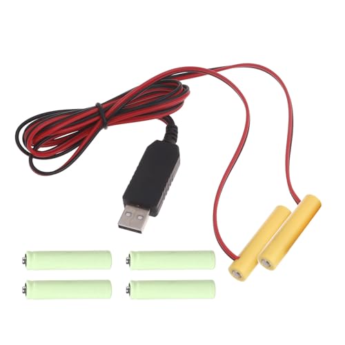 divuukyi USB auf 1,5 V 3 V 4,5 V 6 V Batterie-Stromkabel für LR03-Batterie-Eliminatoren für LED-Licht-Radios Spielzeuguhren von divuukyi