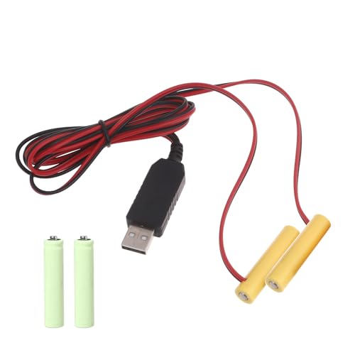 divuukyi USB auf 1,5 V 3 V 4,5 V 6 V Batterie-Stromkabel für LR03-Batterie-Eliminatoren für LED-Licht-Radios Spielzeuguhren von divuukyi